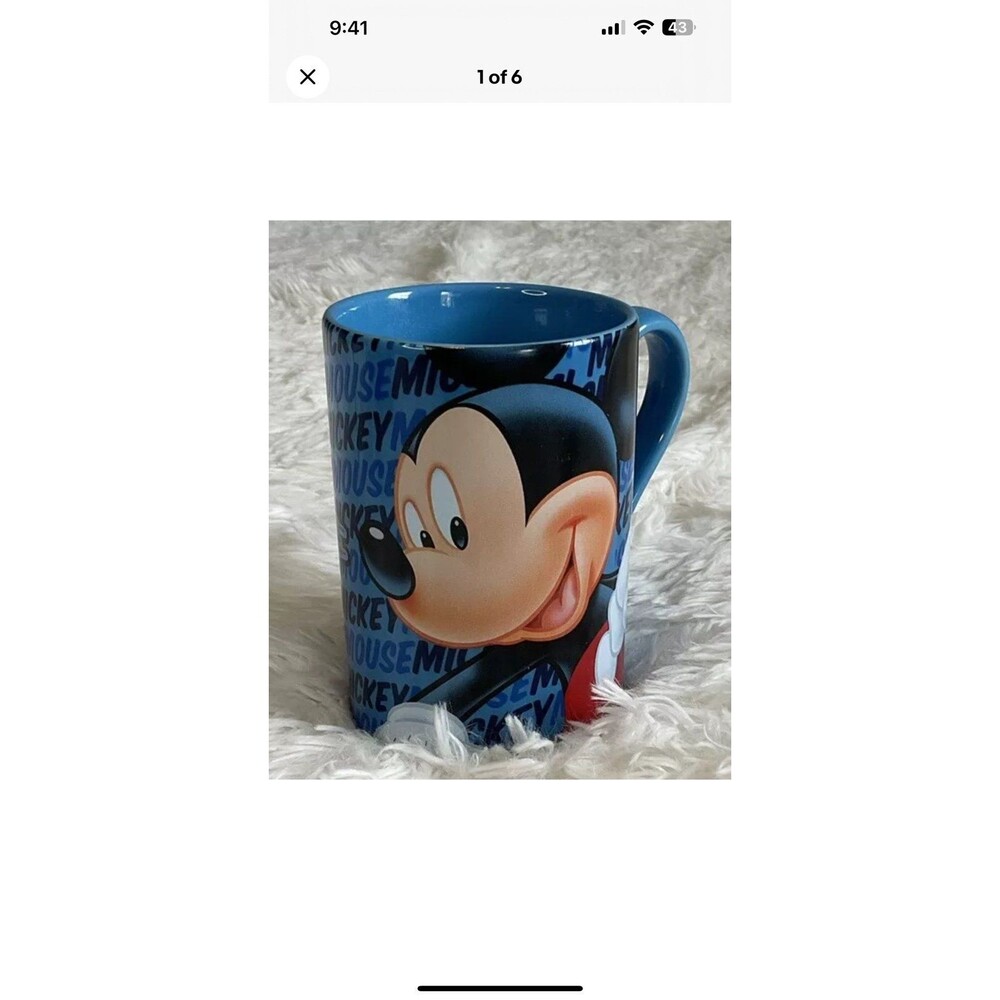 Disney Mickey Mouse Tall/Large Ceramic Coffee Cup/Mug Vintage